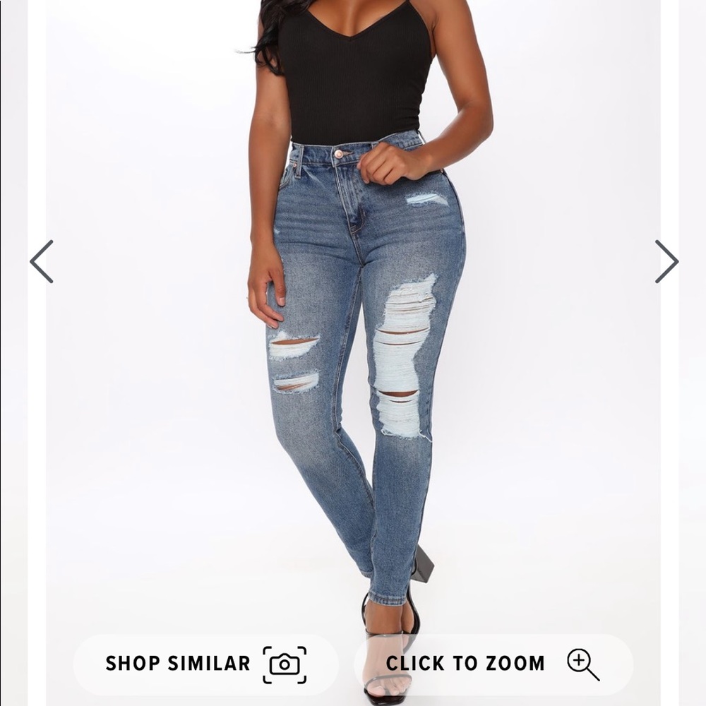 Nwt fashion nova distressed jeans 11